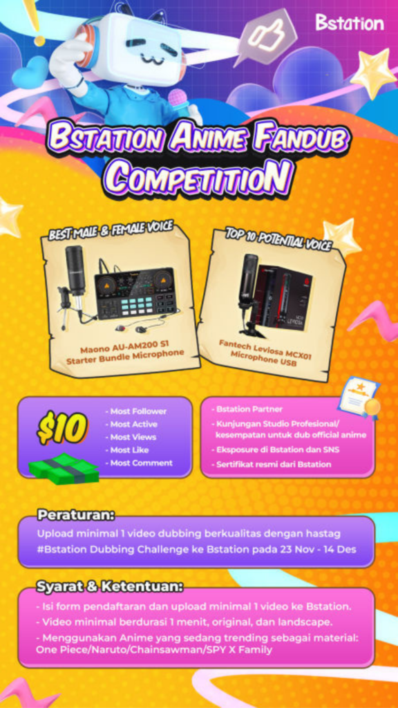 Bstation Anime Fandub Competition Sudah Dimulai! - Otaku Mobileague